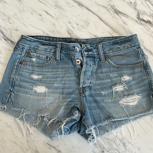 Abercrombie distressed denim jean shorts